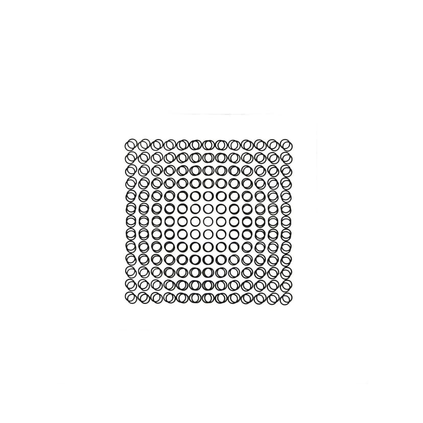 Grafika op-art, czarno-biała, papier, proj. V. Vasarely, Francja, lata 70.