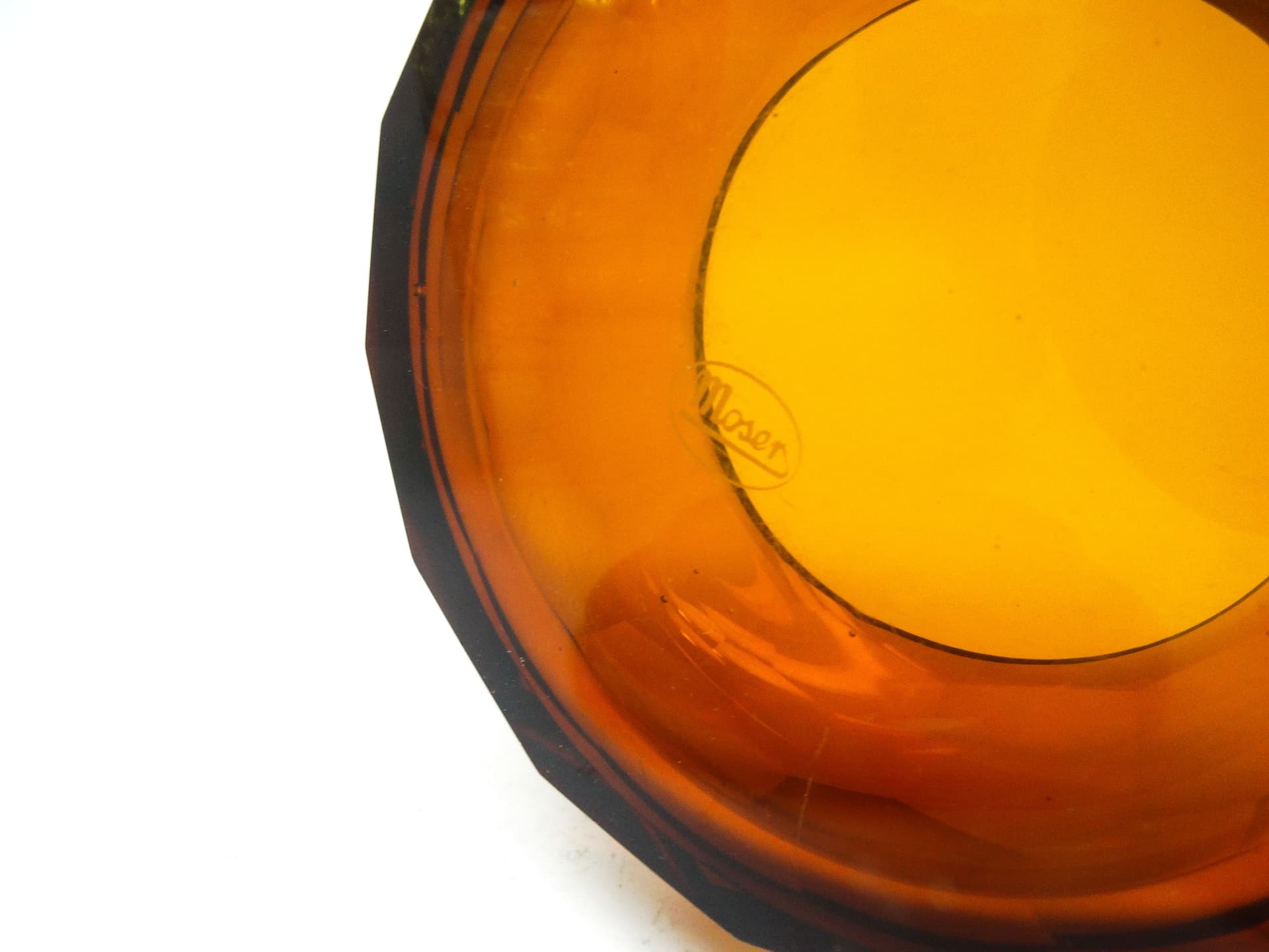 Bomboniera Art Deco, kryształ miodowy, Moser, Czechosłowacja, lata 30. - 186146