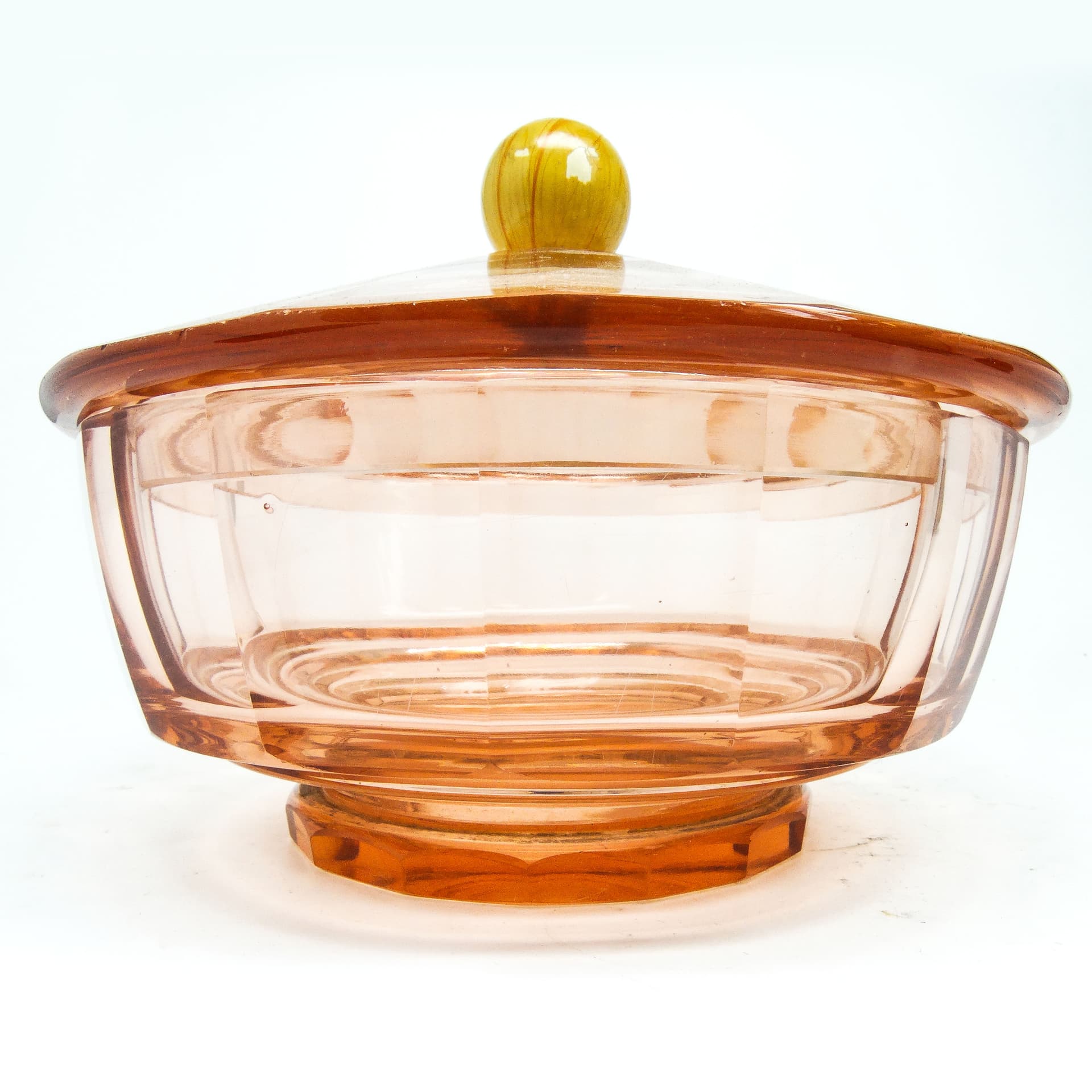 Bomboniera Art Deco, kryształ rozalinowy, Moser, Czechosłowacja, lata 30. - 186168