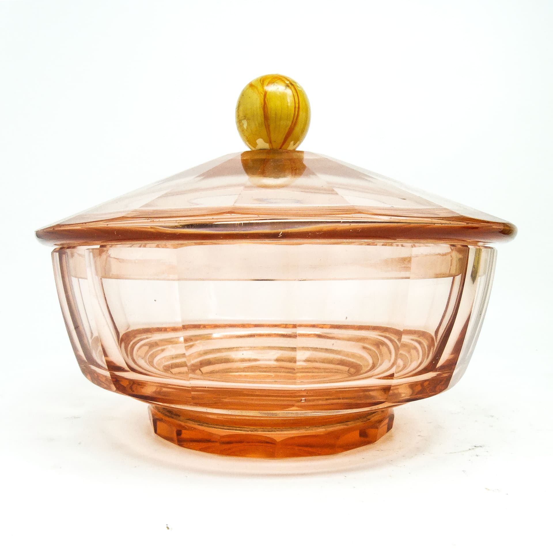 Bomboniera Art Deco, kryształ rozalinowy, Moser, Czechosłowacja, lata 30. - 186158