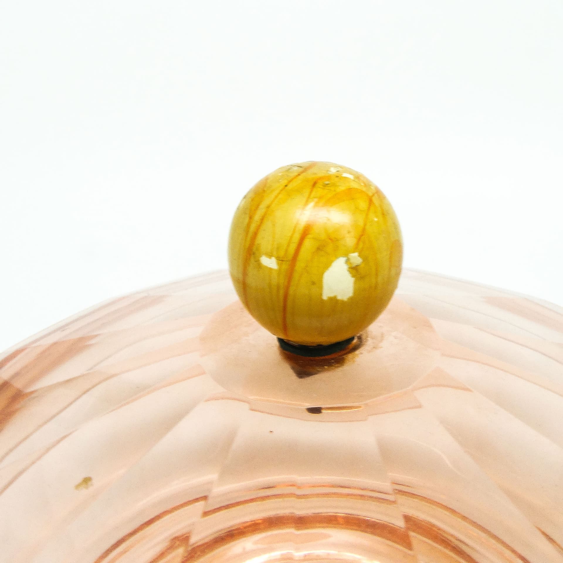 Bomboniera Art Deco, kryształ rozalinowy, Moser, Czechosłowacja, lata 30. - 186166