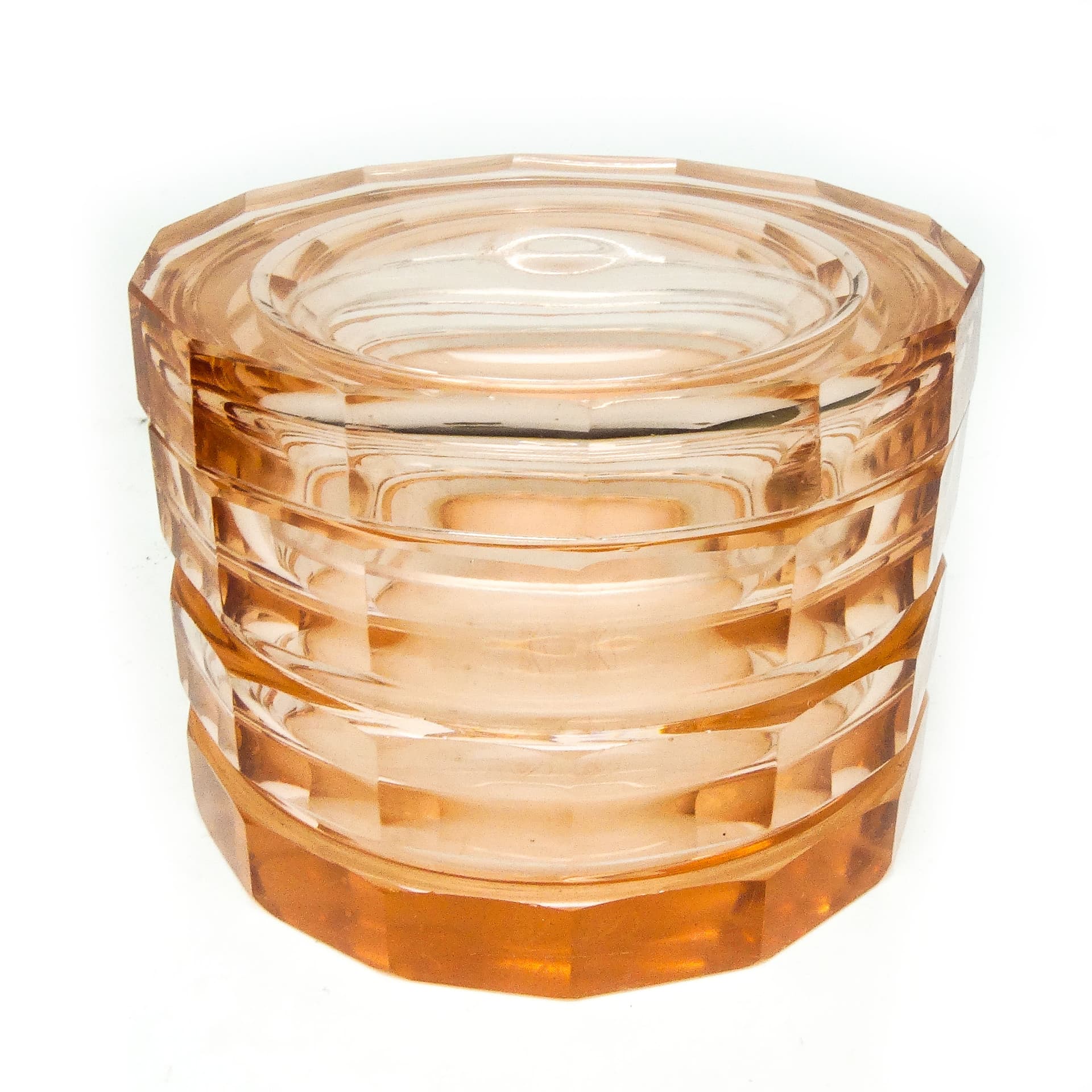 Art Deco bonbonnière, crystal, Bohemia, Czechoslovakia, 1930s.