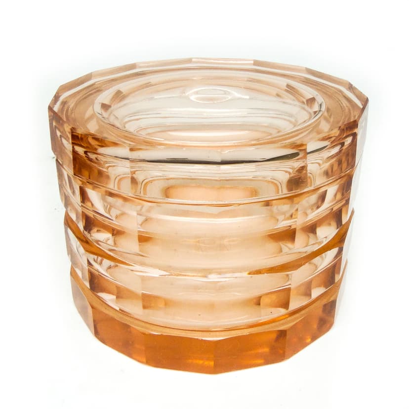 Art Deco bonbonnière, crystal, Bohemia, Czechoslovakia, 1930s.