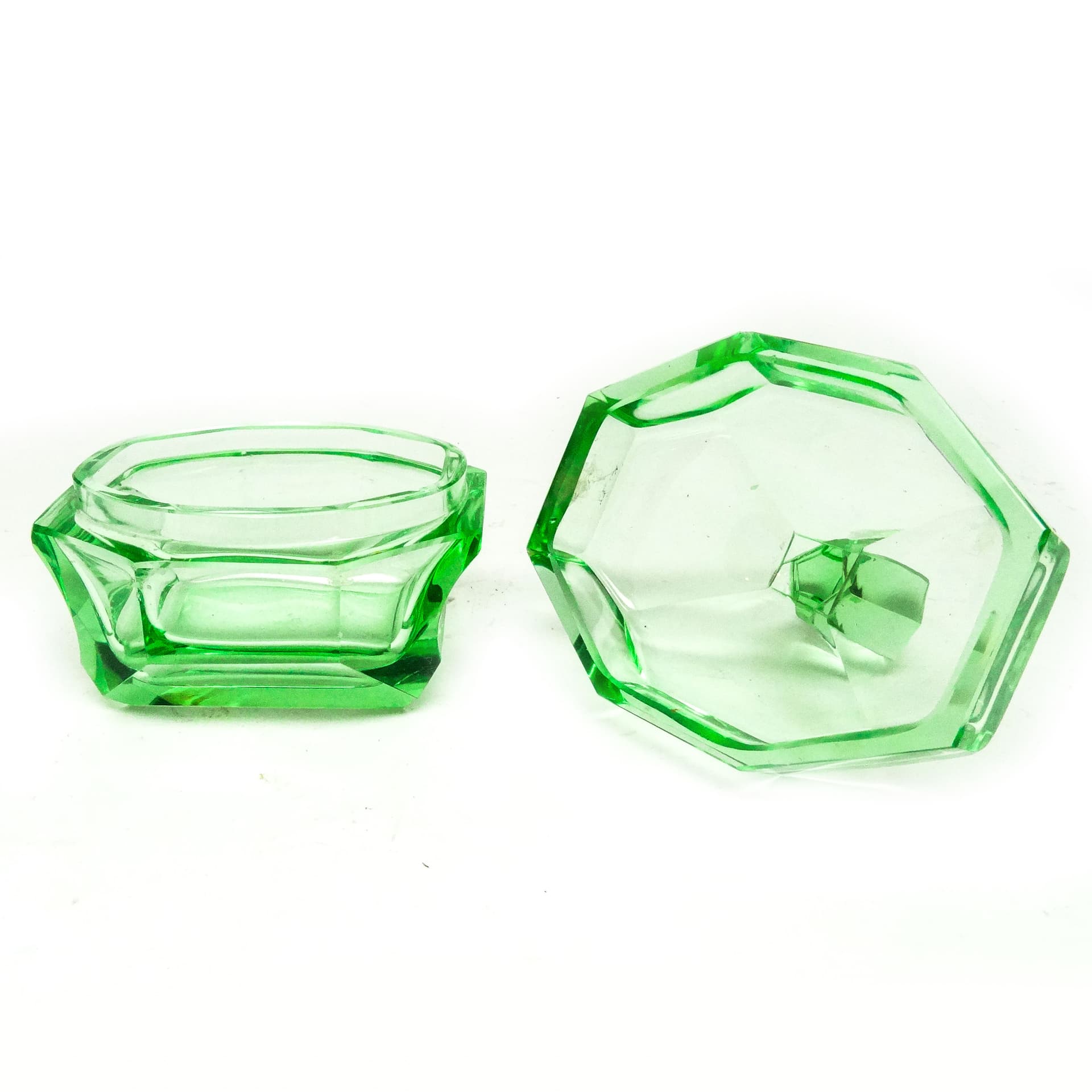 Art Deco bonbonniere, glass, Moser, Czechoslovakia, 1930s. - 186210