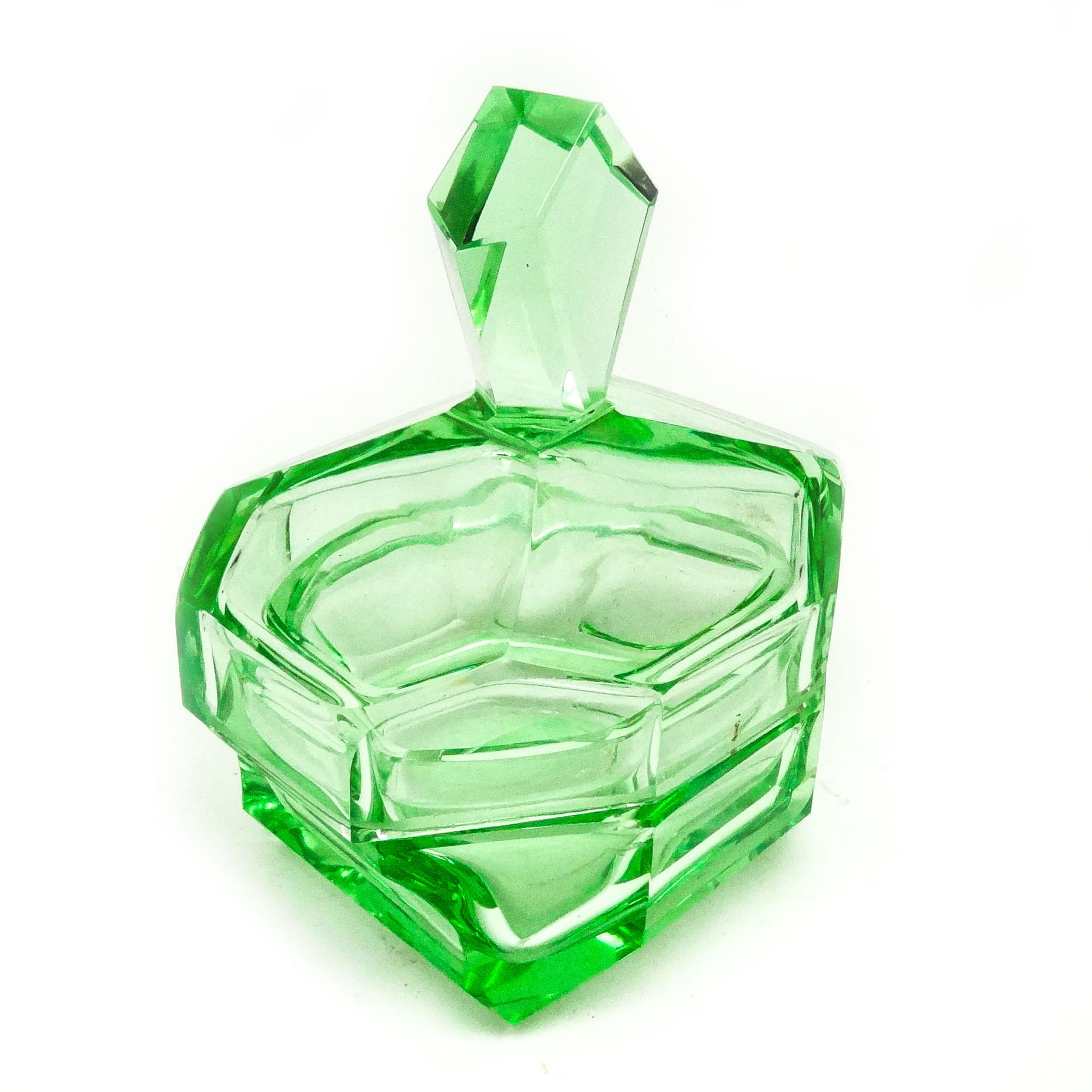 Art Deco bonbonniere, glass, Moser, Czechoslovakia, 1930s. - 186207