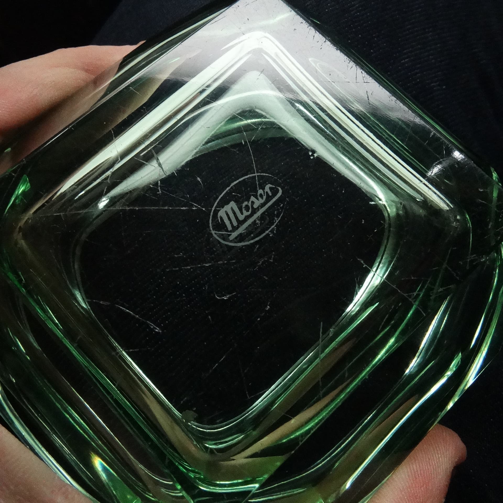 Art Deco bonbonniere, glass, Moser, Czechoslovakia, 1930s. - 186211