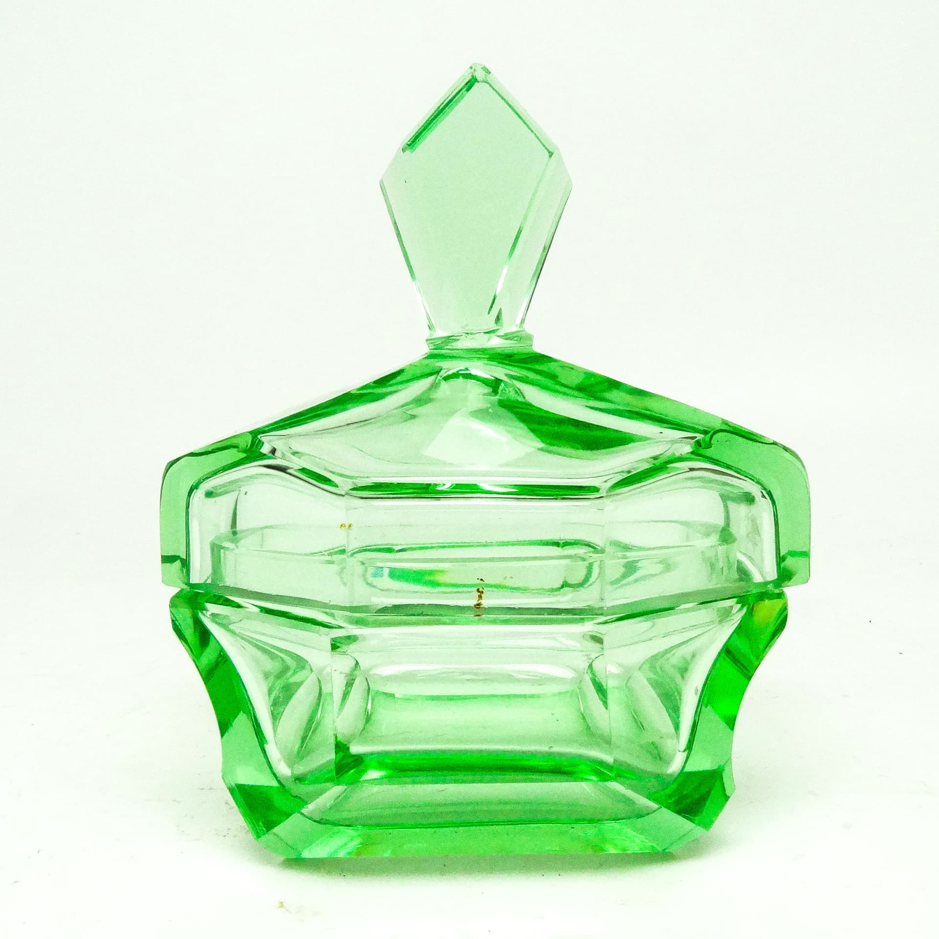 Art Deco bonbonniere, glass, Moser, Czechoslovakia, 1930s.