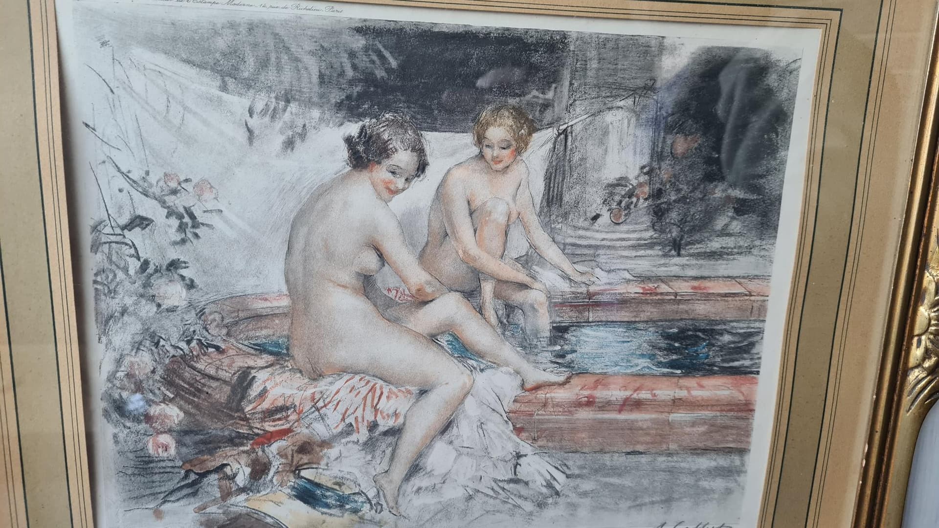 Para grafik Albert Calbet – Francja ok. 1910 | sygnowane | antyki - 186392