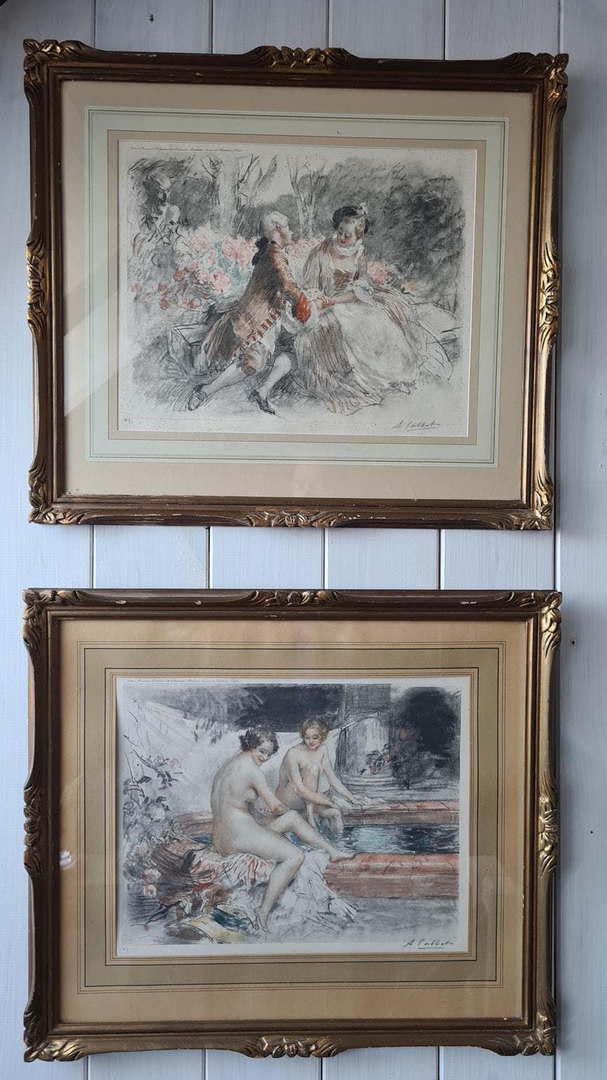 Para grafik Albert Calbet – Francja ok. 1910 | sygnowane | antyki - 186388