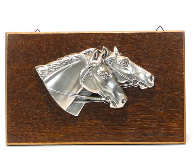 Płaskorzeźba ścienna, Art Nouveau, metal brązowy, dąb brązowy, WMF, Niemcy, początek XX w. - WYMIARY