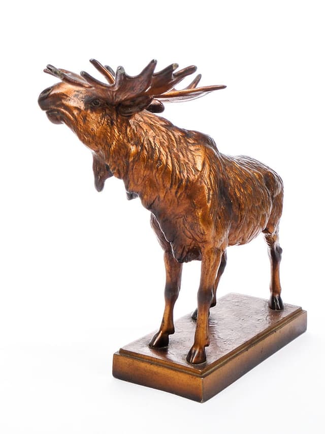 Myśliwska figura gabinetowa, łoś, Warszawa, lata 20-30. - WYMIARY