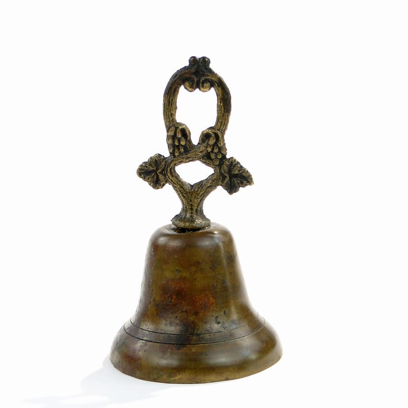 Dzwonek stołowy, brąz ciemny, mosiądz, Polska, XIX w.