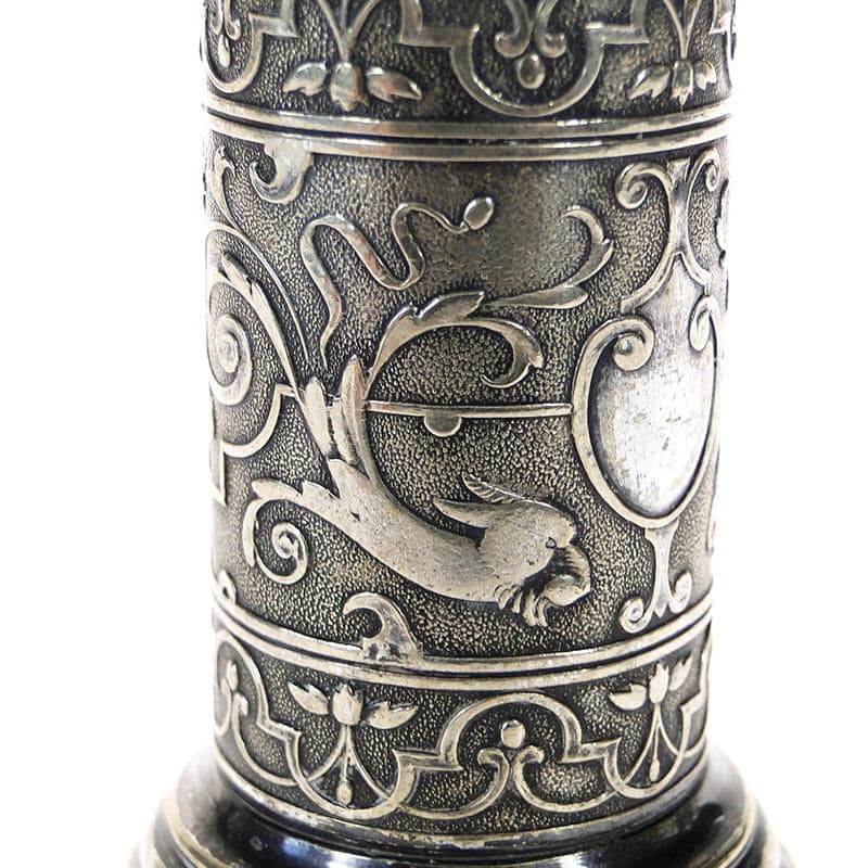 Postument na wykałaczki eklektyczny, srebro mosiądz, Polska, XIX w. - 186478