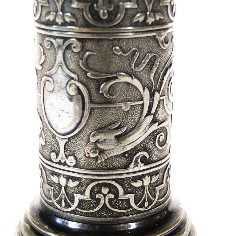 Postument na wykałaczki eklektyczny, srebro mosiądz, Polska, XIX w. - 186477