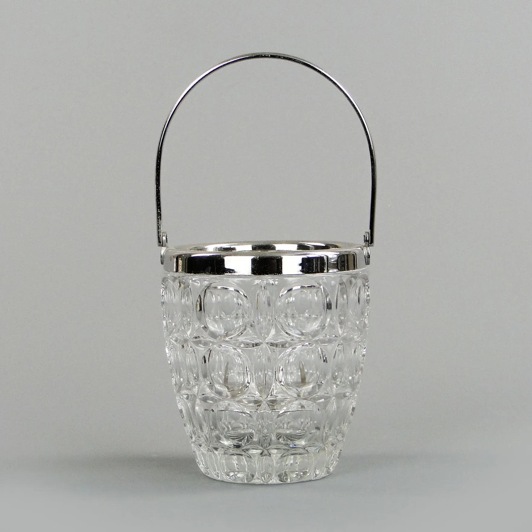 Ice bucket, transparent crystal, Rihodium, Sweden, 1950s - 13020