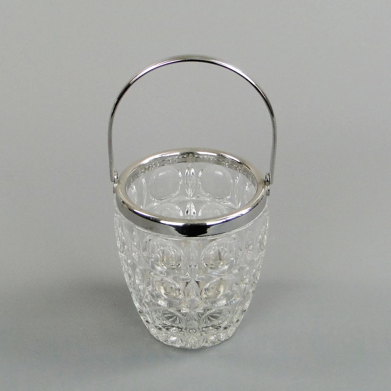 Ice bucket, transparent crystal, Rihodium, Sweden, 1950s - 13021
