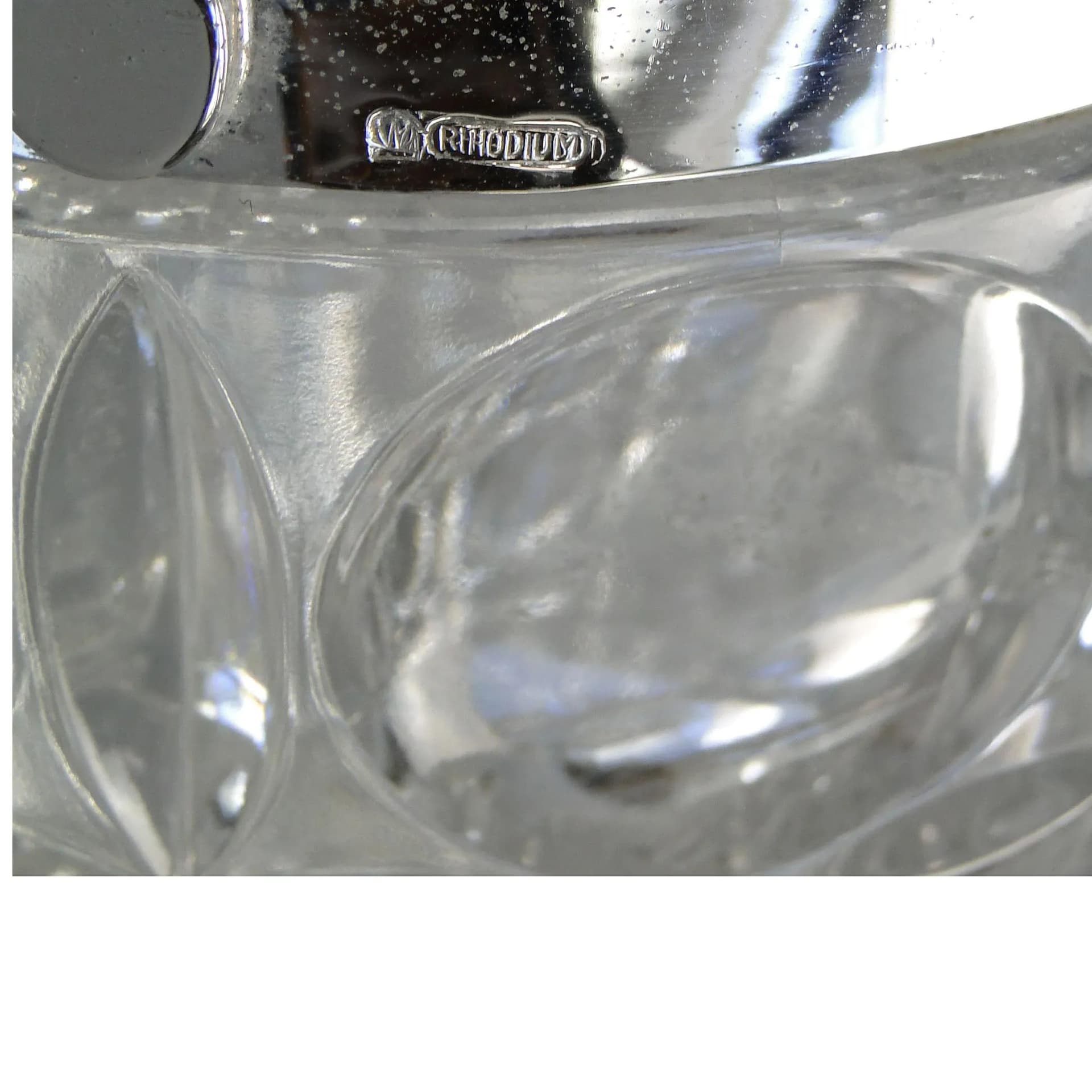 Ice bucket, transparent crystal, Rihodium, Sweden, 1950s - 13027