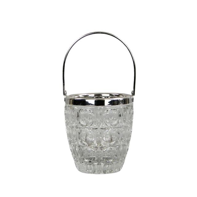 Ice bucket, transparent crystal, Rihodium, Sweden, 1950s - DIMENSION