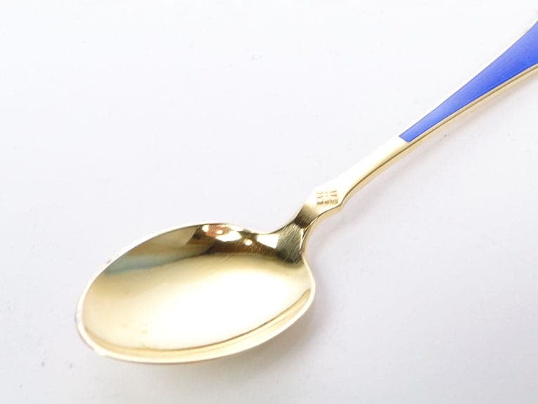 Set of moka spoons, multicolor enamel, gilt silver, Nonne, Sweden, 1950s - 186497
