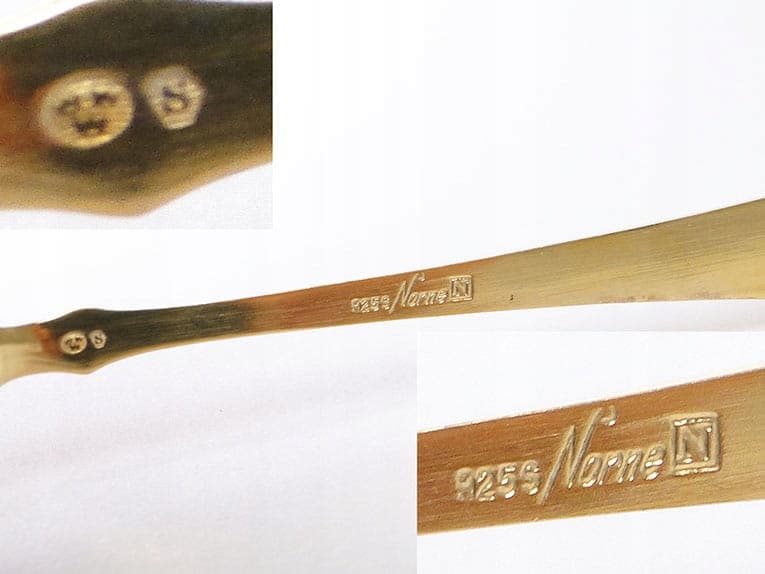 Set of moka spoons, multicolor enamel, gilt silver, Nonne, Sweden, 1950s - 186504