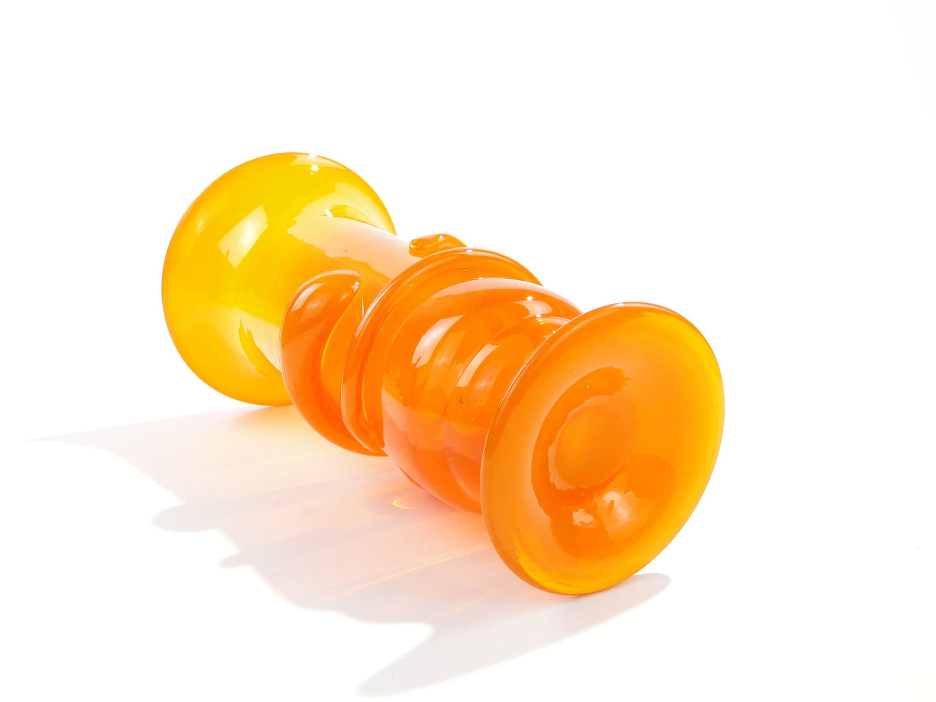 Wazon, pomarańczowy, szkło, proj. J. Słuczan-Orkusz, Polska, lata 70. - 186528