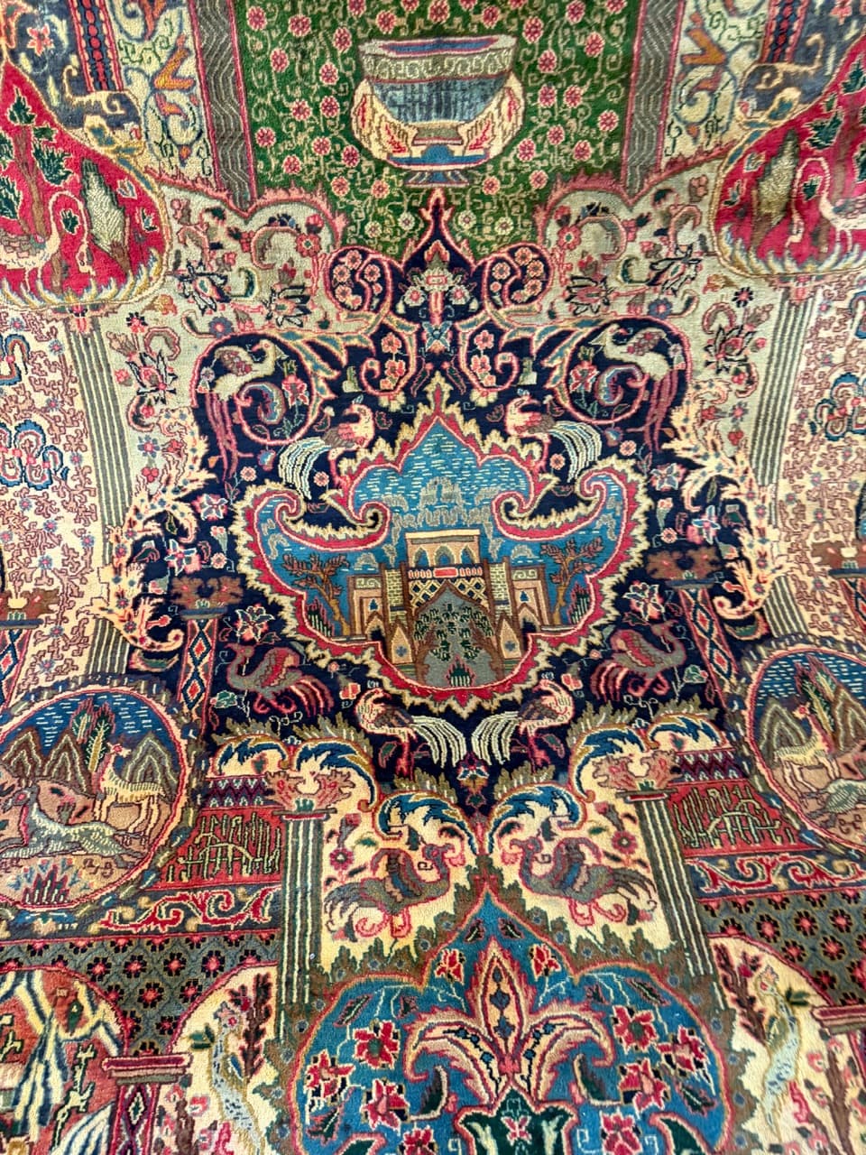 Rug Kaschmar figural 385x290 cm, multicolor wool, Iran - 186551