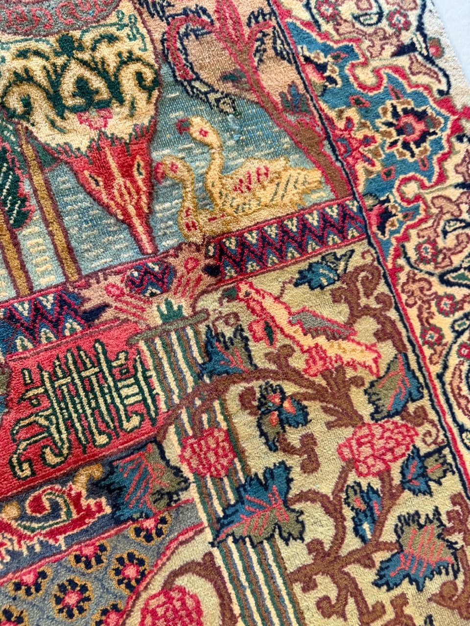 Rug Kaschmar figural 385x290 cm, multicolor wool, Iran - 186547