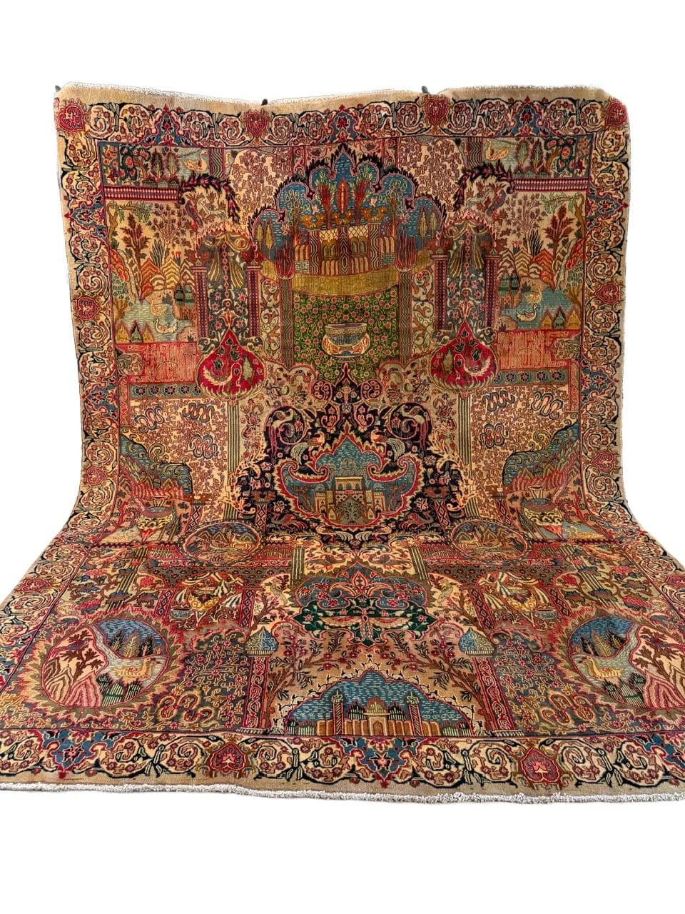 Rug Kaschmar figural 385x290 cm, multicolor wool, Iran