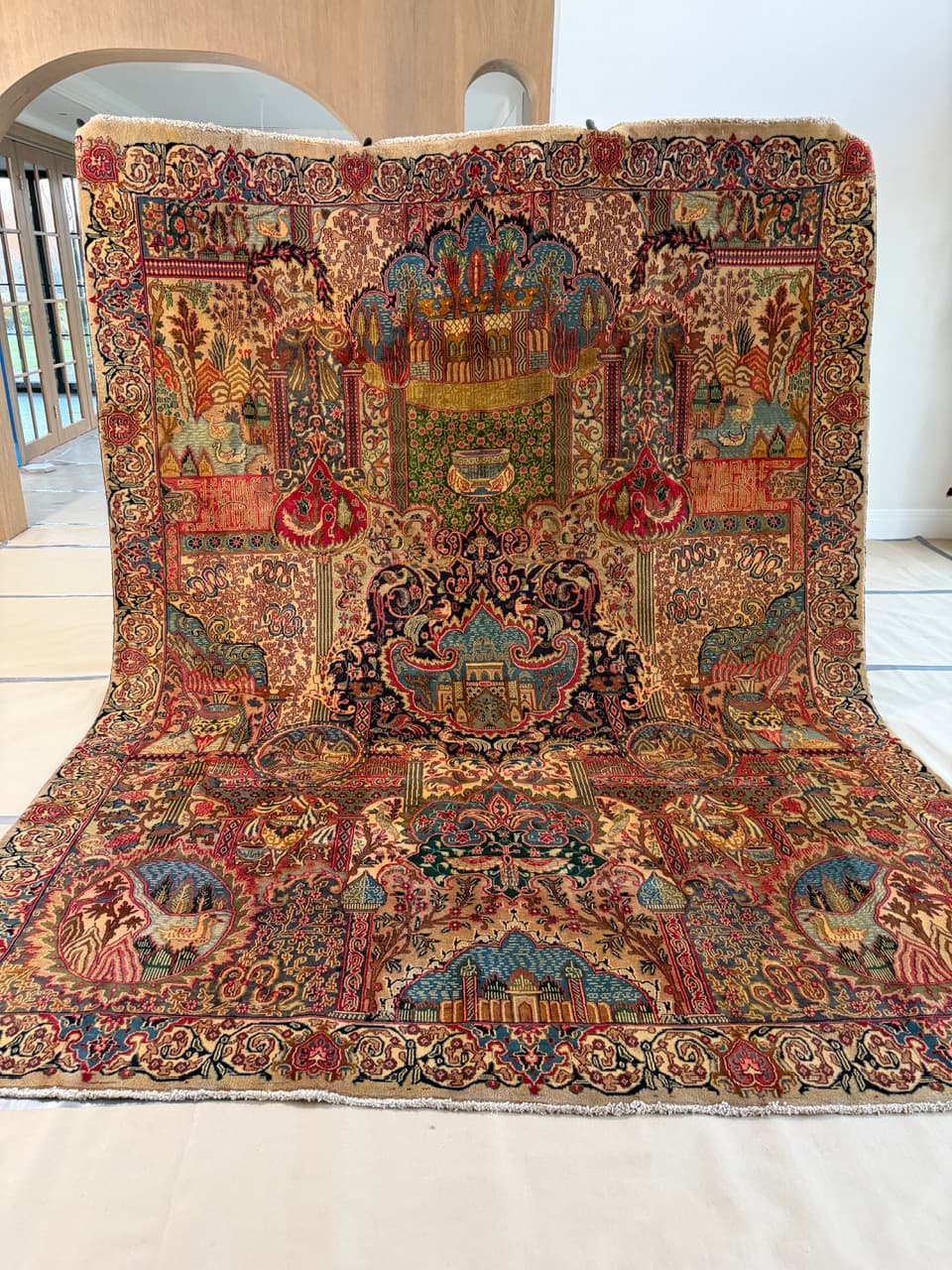 Rug Kaschmar figural 385x290 cm, multicolor wool, Iran - 186546