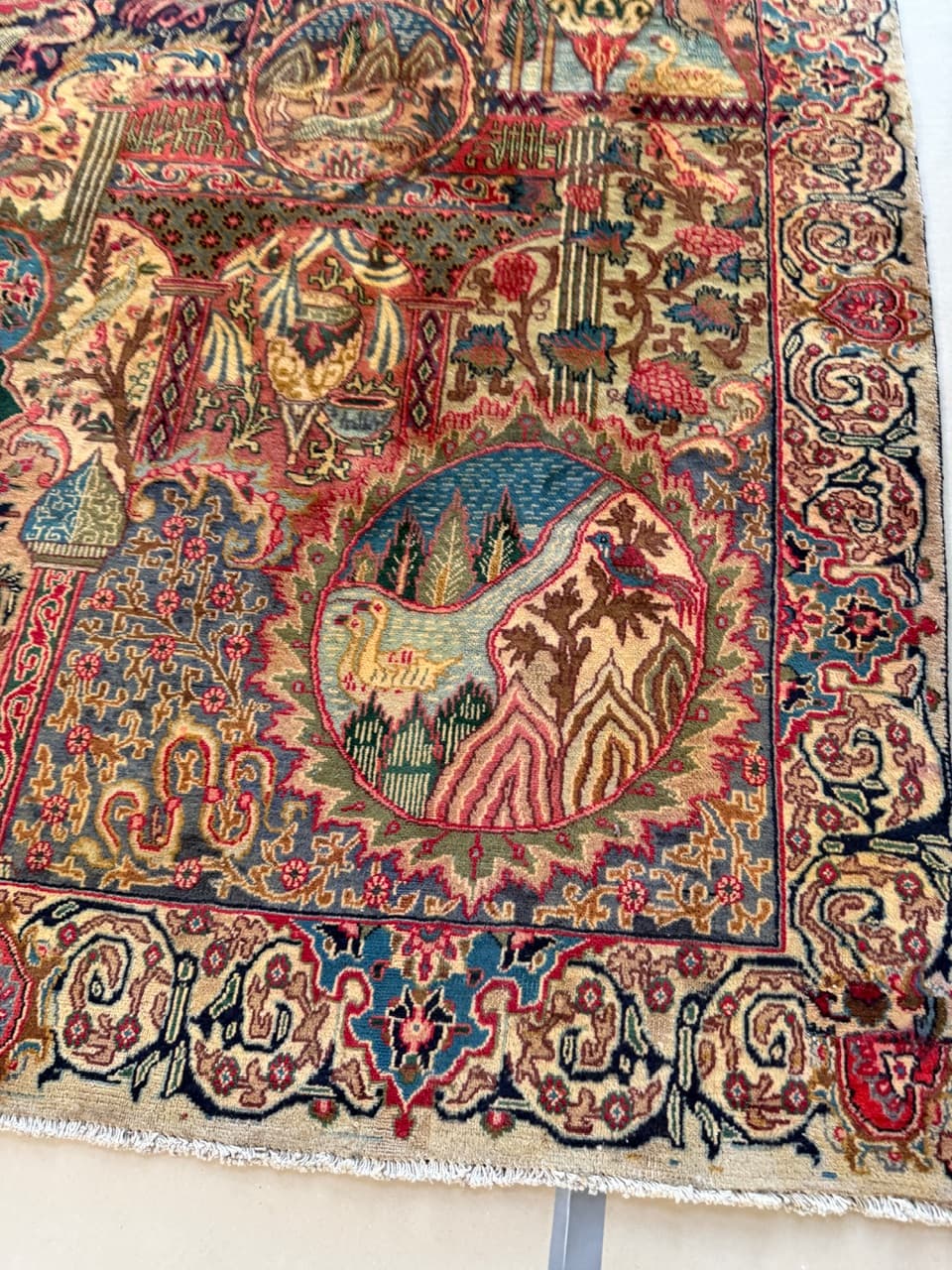 Rug Kaschmar figural 385x290 cm, multicolor wool, Iran - 186539