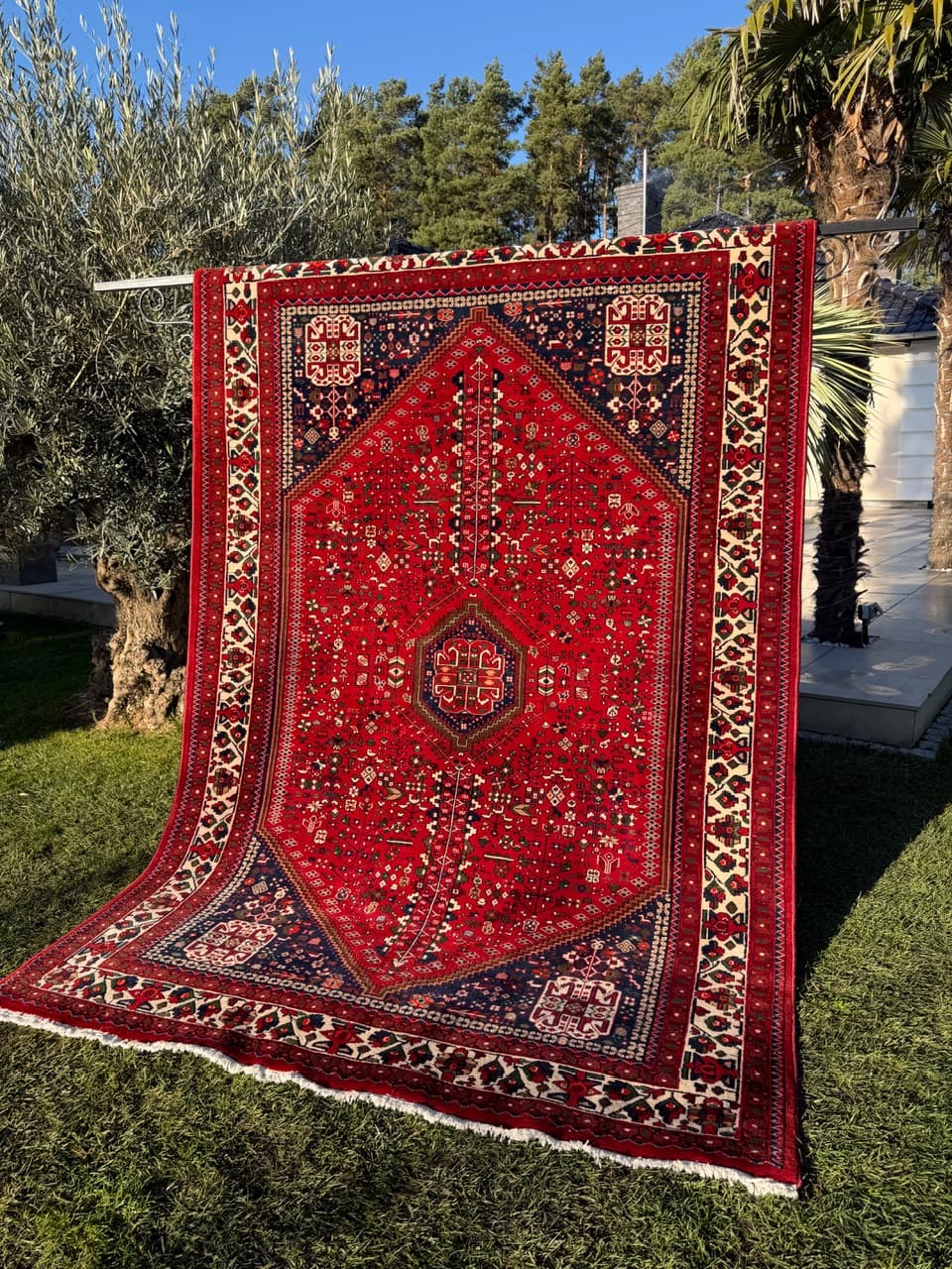 Rug Indo Abadeh 295x195 cm, red, wool, India, 1990s. - 186552