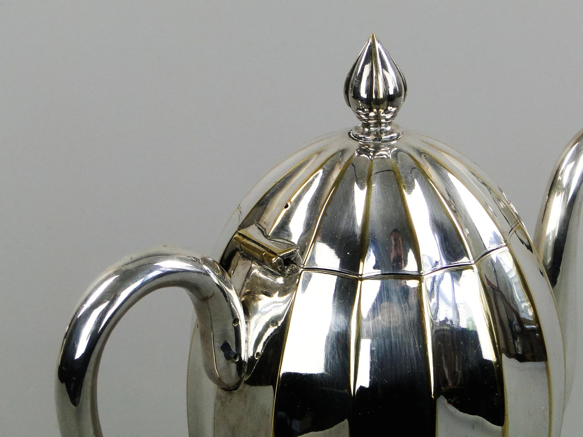 Teapot, Gustavian style, silver, brass, Hallbergs GAB, Sweden, early 20th c. - 13015