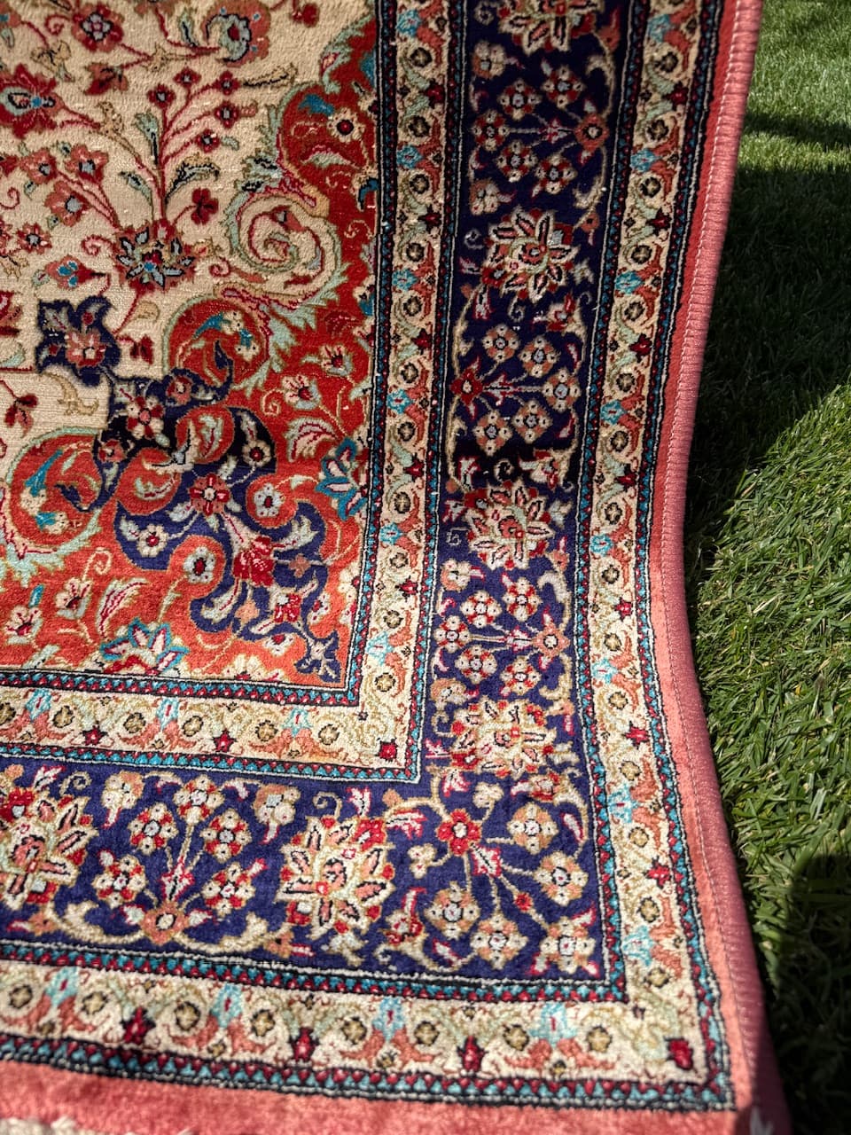 Rug Ghoum/Qom 145x105 cm, beige, silk, Iran, 1990s. - 186600