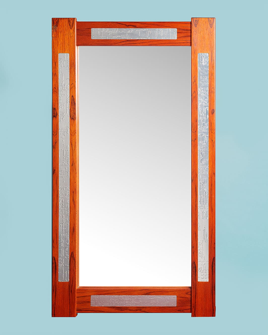 Set mirror and console table, brown rosewood, steel, Denmark, 1960s. - 186736