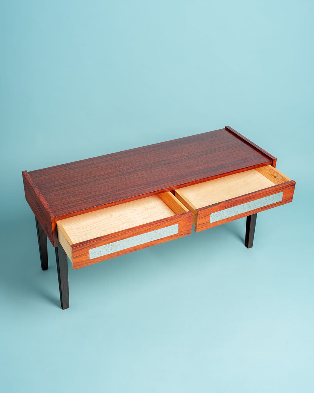 Set mirror and console table, brown rosewood, steel, Denmark, 1960s. - 186742