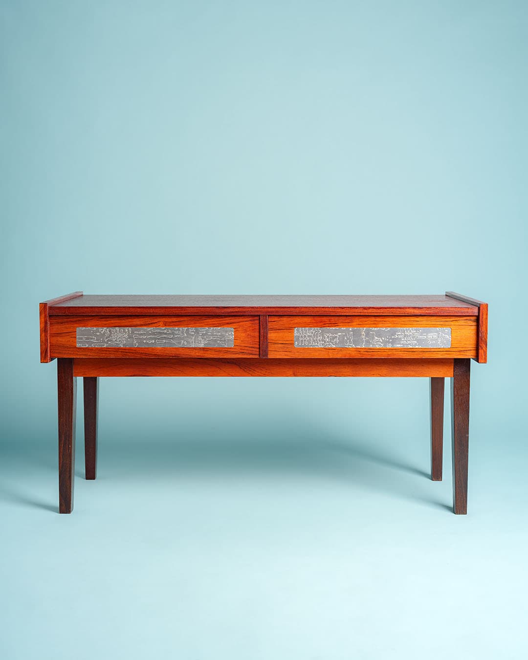 Set mirror and console table, brown rosewood, steel, Denmark, 1960s. - 186739