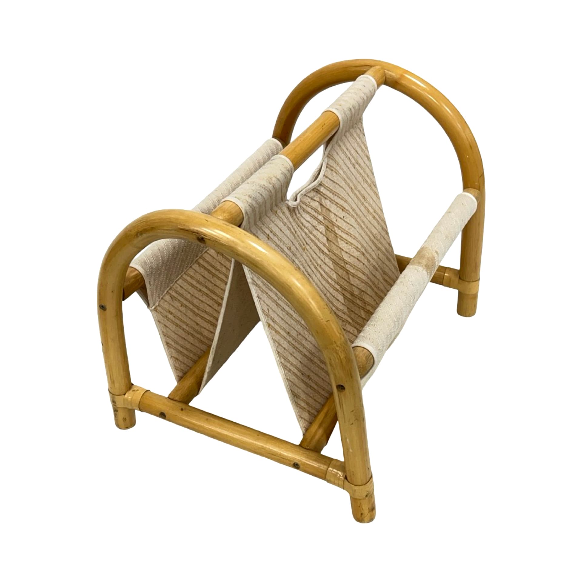 Gazetnik boho, brązowy jasny, bambus, Dania, lata 70. - 186776