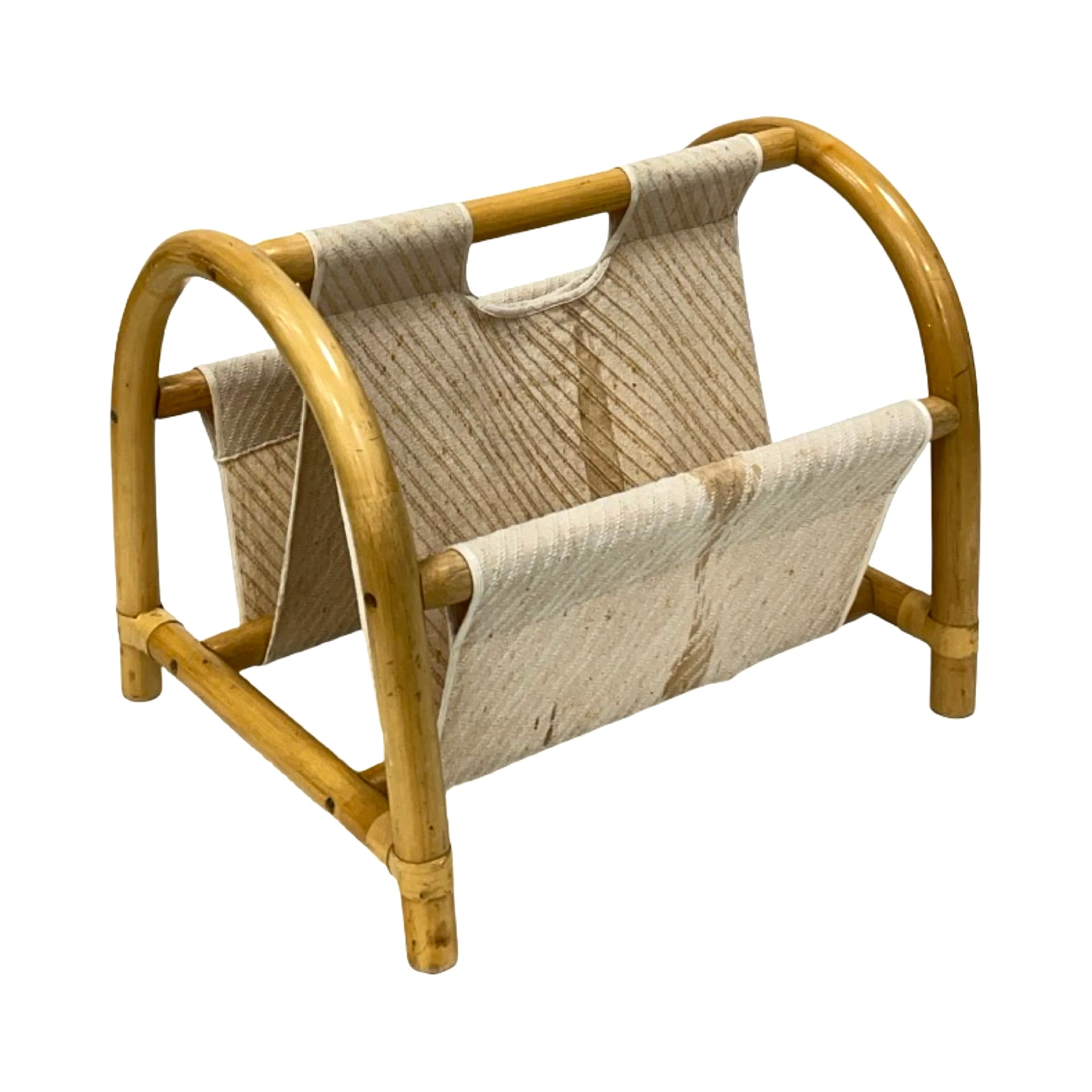 Gazetnik boho, brązowy jasny, bambus, Dania, lata 70. - 186780