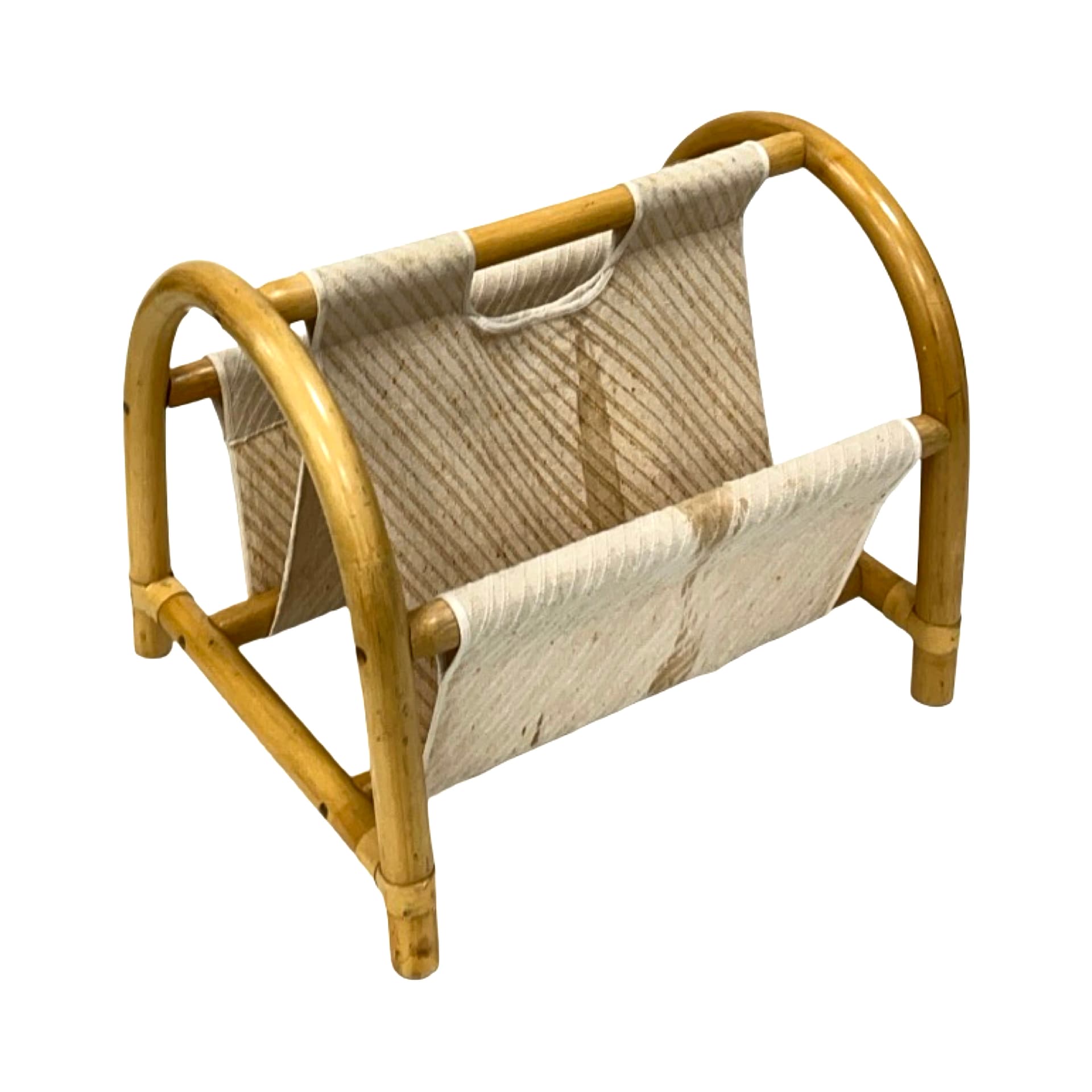 Gazetnik boho, brązowy jasny, bambus, Dania, lata 70. - 186779