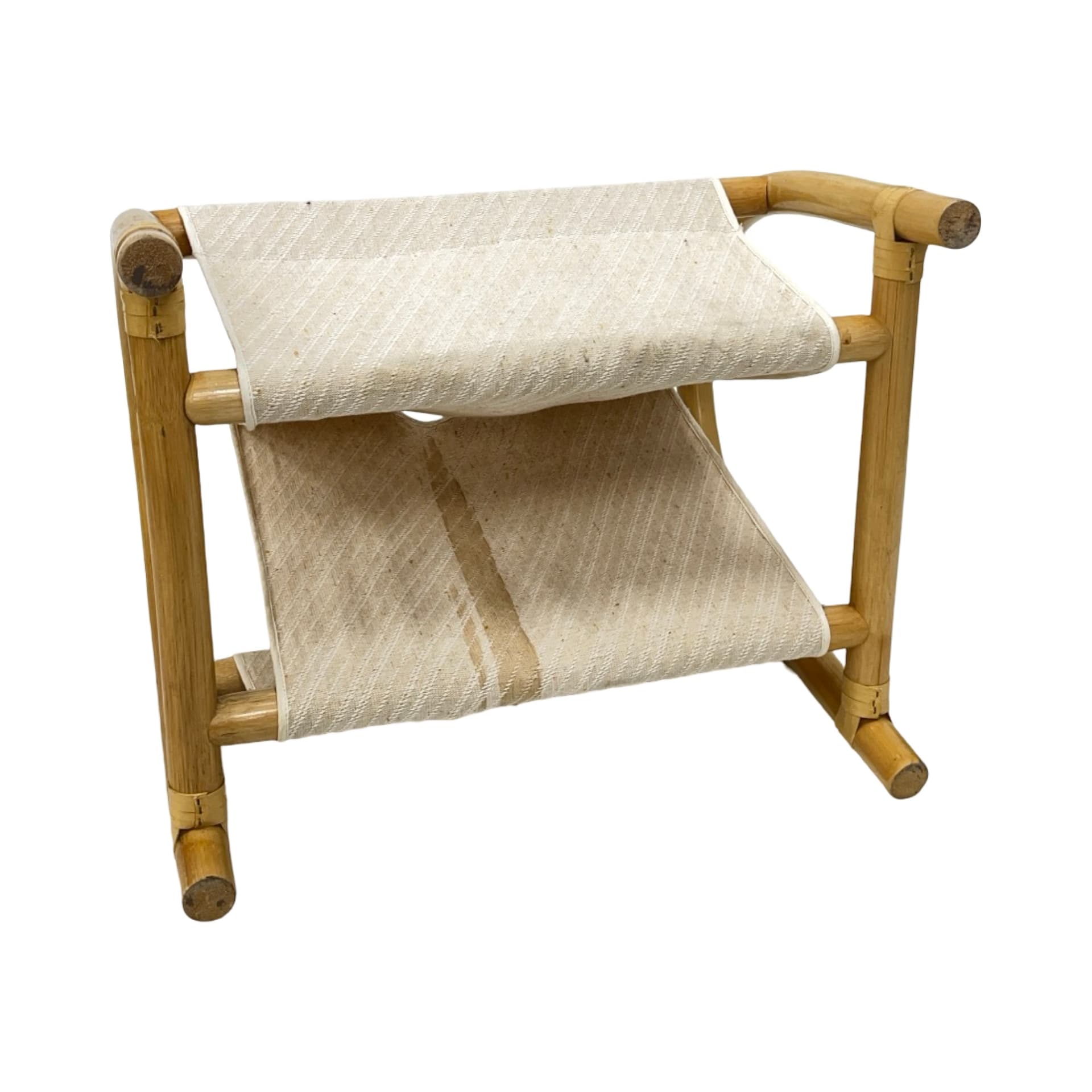 Gazetnik boho, brązowy jasny, bambus, Dania, lata 70. - 186770