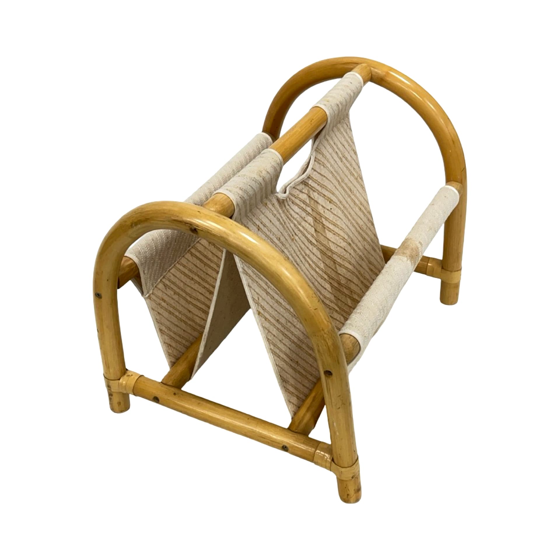 Gazetnik boho, brązowy jasny, bambus, Dania, lata 70. - 186777