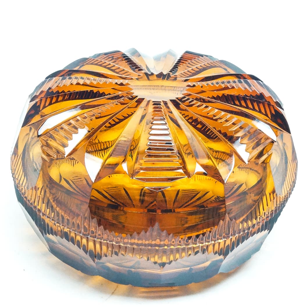 Art Deco bonbonniere, crystal, Moser, Czechoslovakia, 1930s.
