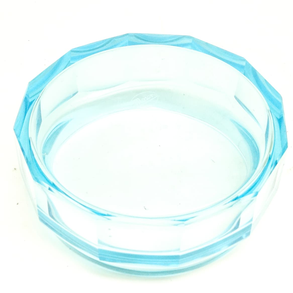 Art Deco bonbonniere, turquoise crystal, oroplastic, Moser, Czechoslovakia, 1930s. - 186873