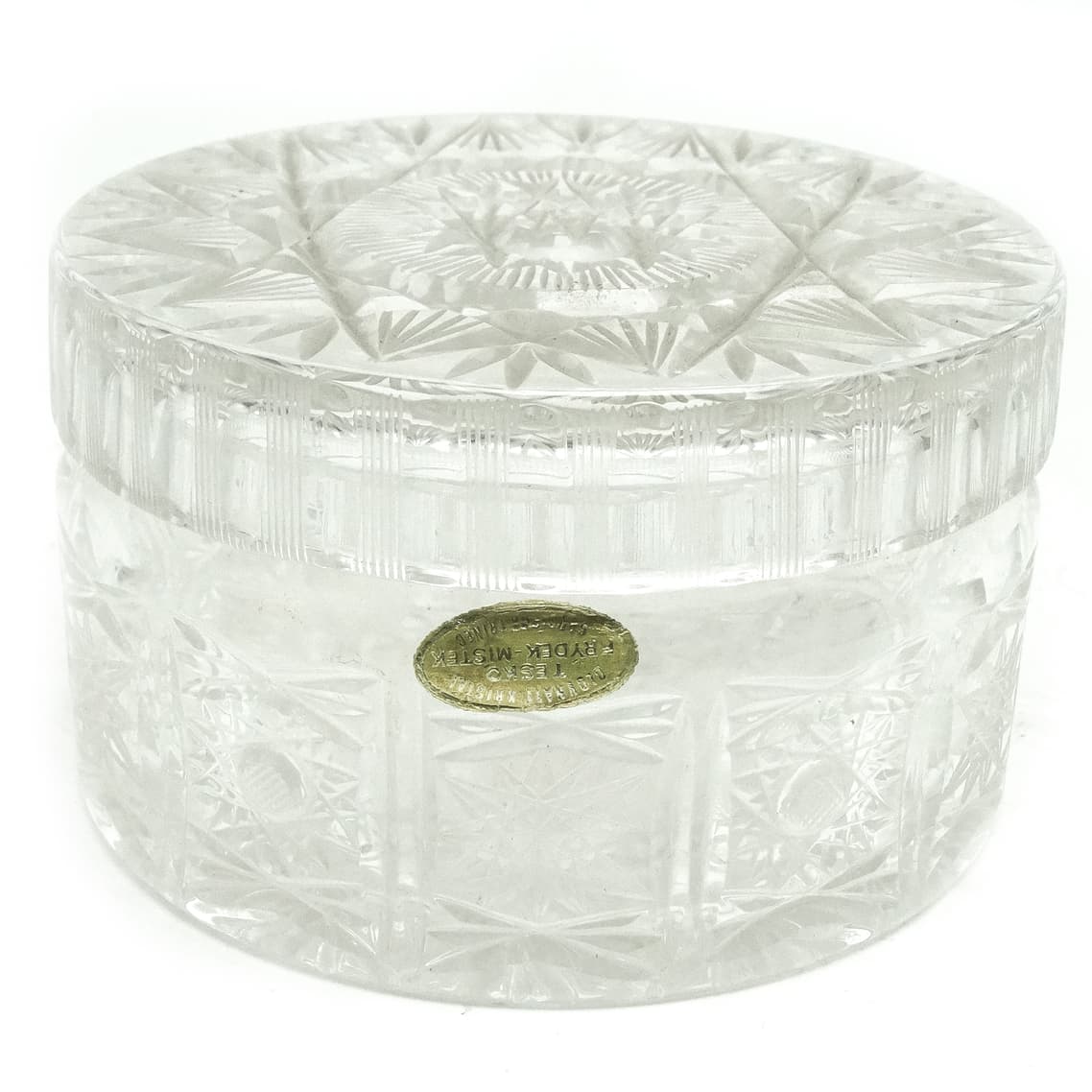 Bonbonniere, Art Nouveau style, pressed glass, Czechoslovakia, 1950s.