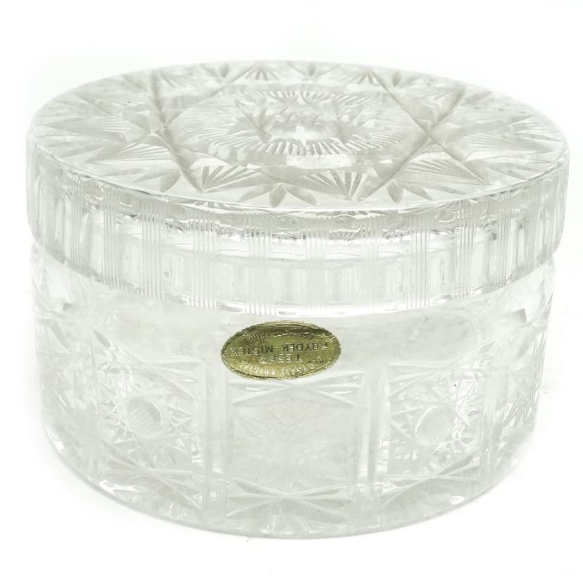 Bonbonniere, Art Nouveau style, pressed glass, Czechoslovakia, 1950s.