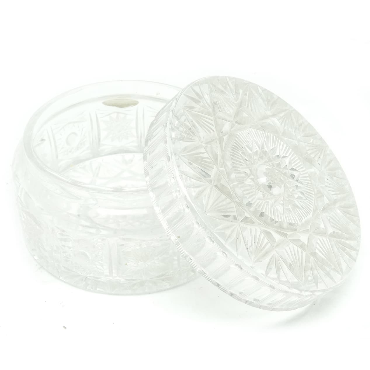 Bonbonniere, Art Nouveau style, pressed glass, Czechoslovakia, 1950s. - 186892