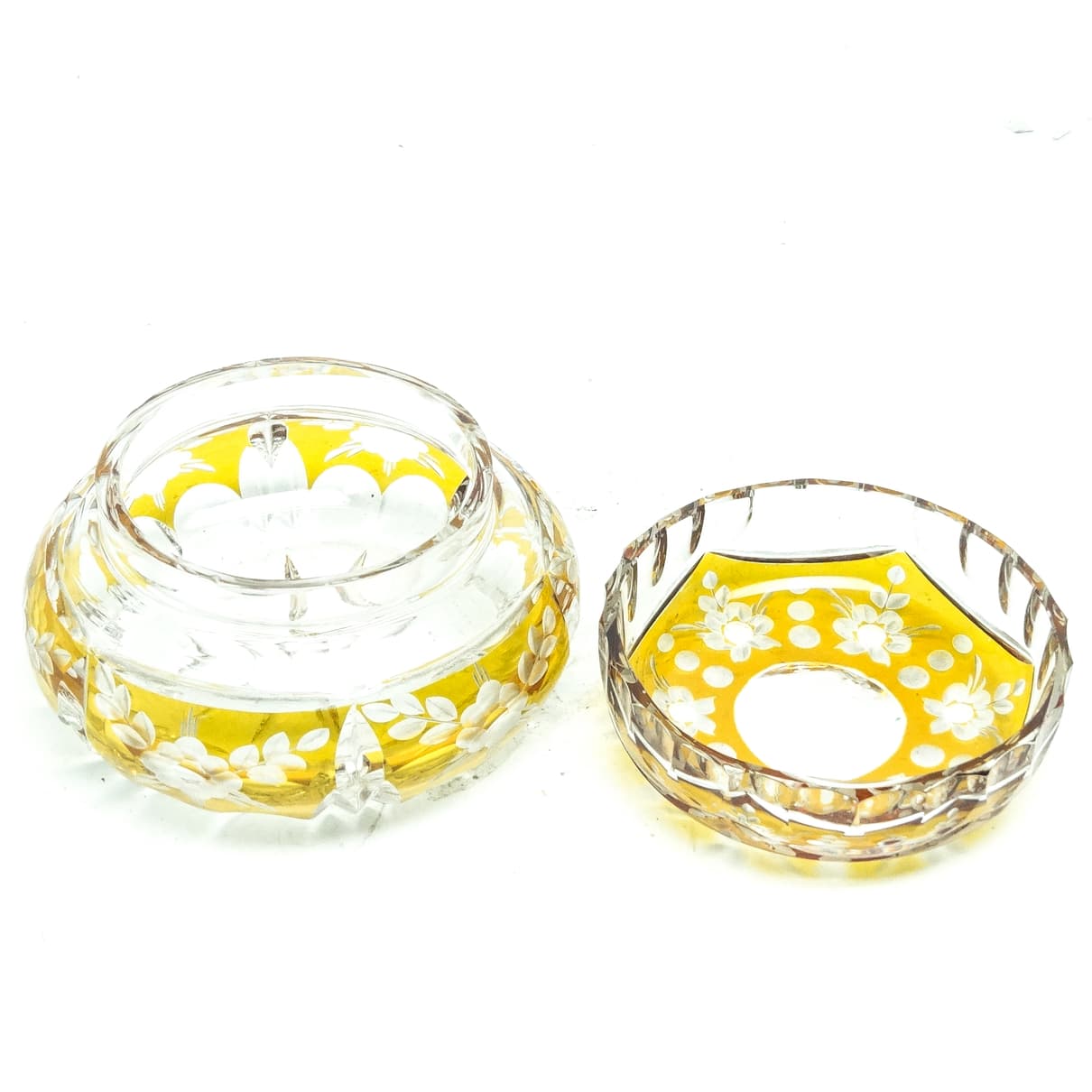 Art Deco ashtray, crystal glass, Huta Julia, Poland, 1960s. - 186914