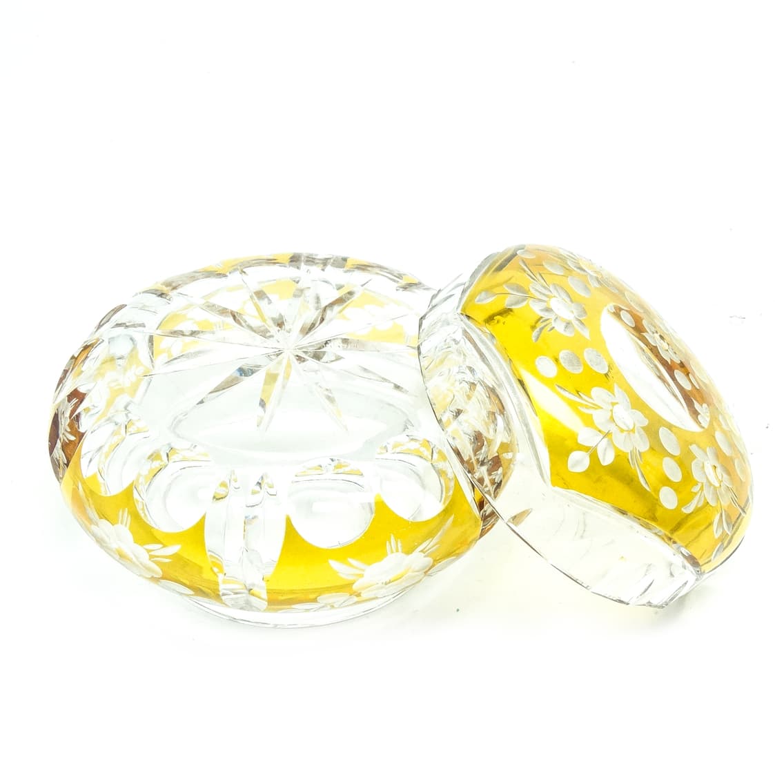 Art Deco ashtray, crystal glass, Huta Julia, Poland, 1960s. - 186915