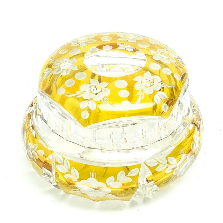 Art Deco ashtray, crystal glass, Huta Julia, Poland, 1960s. - 186917