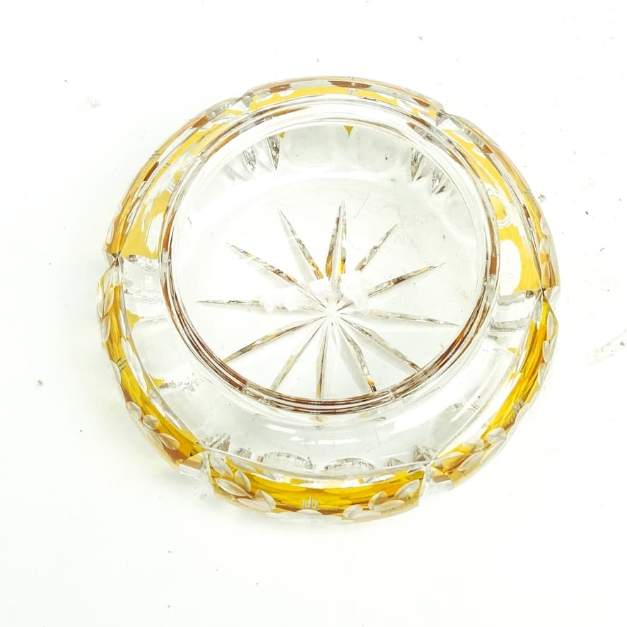 Art Deco ashtray, crystal glass, Huta Julia, Poland, 1960s. - 186916